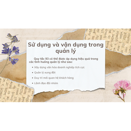 5. Sử dụng và vận dụng trong quản lý